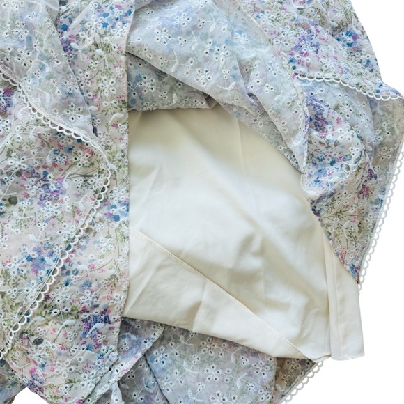 MIKAEL AGHAL Embroidered Asymmetric elbow sleeve Midi Dress - Picture 6 of 10